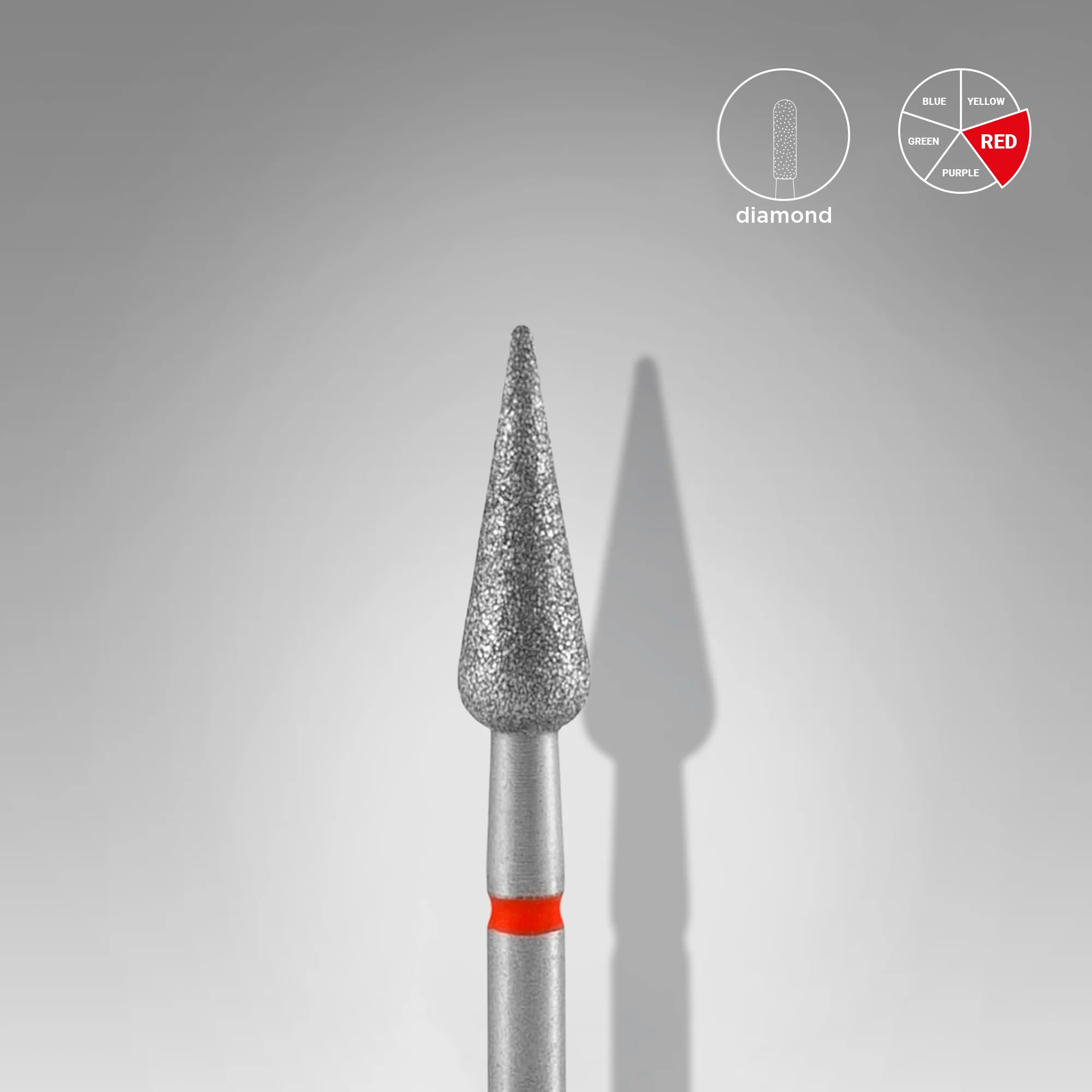 ponteira pera pontiaguda vermelha 4mm pera pontiaguda
